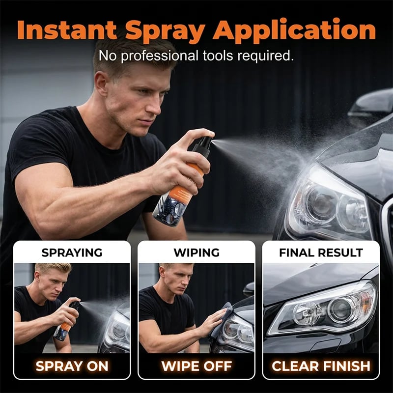 ⏳LAST DAY DEAL — BUY 1 GET 1 FREE! – Professional Headlight Restoration Spray Kit🔥
