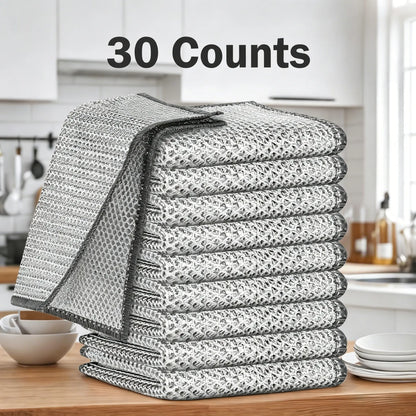 🏡10 Counts Dishwashing Rags, Wet and Dry Use, Multipurpose Non-Scratch Wire Dishcloths for Kitchen Cleaning