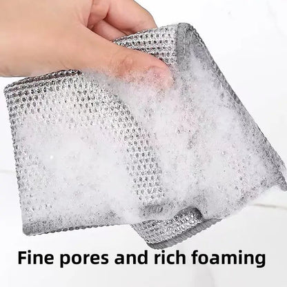 🏡10 Counts Dishwashing Rags, Wet and Dry Use, Multipurpose Non-Scratch Wire Dishcloths for Kitchen Cleaning