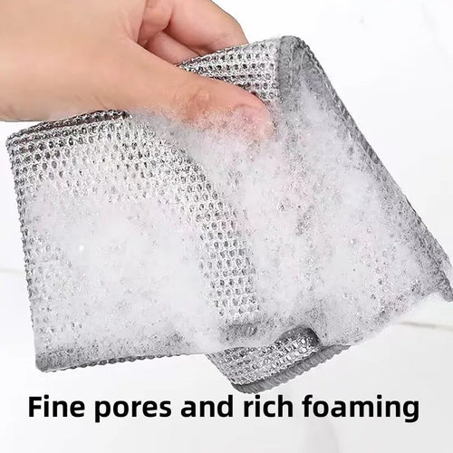 🏡10 Counts Dishwashing Rags, Wet and Dry Use, Multipurpose Non-Scratch Wire Dishcloths for Kitchen Cleaning