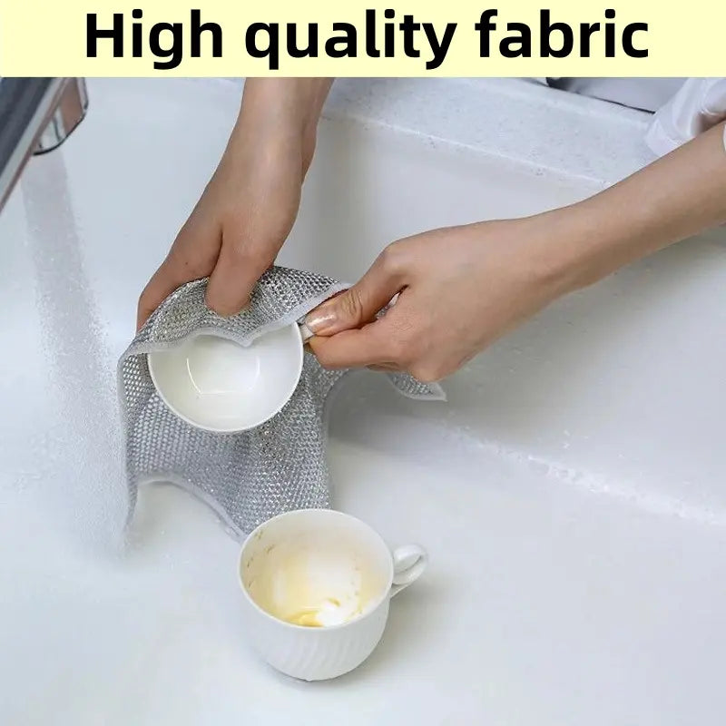 🏡10 Counts Dishwashing Rags, Wet and Dry Use, Multipurpose Non-Scratch Wire Dishcloths for Kitchen Cleaning