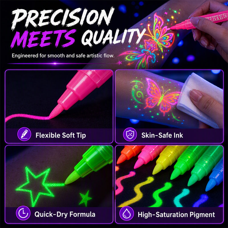 🎉✨ Glow Party Tattoo Pens 🌈