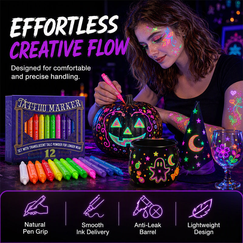 🎉✨ Glow Party Tattoo Pens 🌈