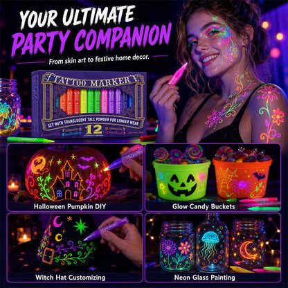 🎉✨ Glow Party Tattoo Pens 🌈