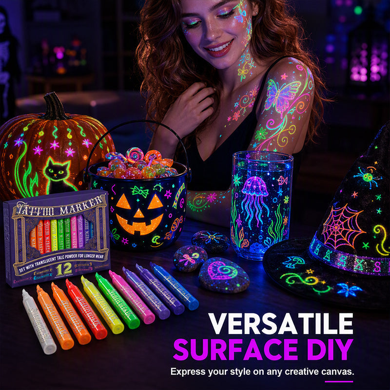 🎉✨ Glow Party Tattoo Pens 🌈