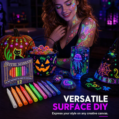 🎉✨ Glow Party Tattoo Pens 🌈